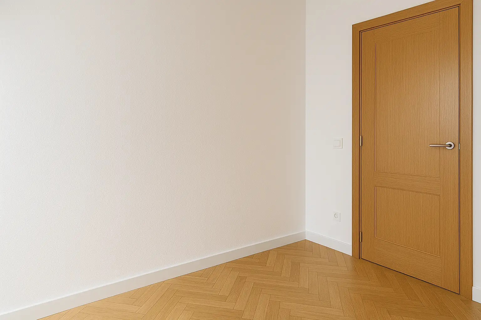 Habitación recién pintada en una vivienda de Badalona